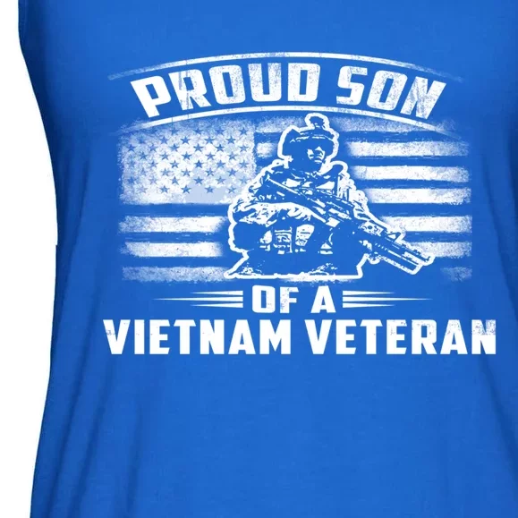 Veteran 365 Proud Son Of A Vietnam Veteran Funny Gift Ladies Essential Flowy Tank