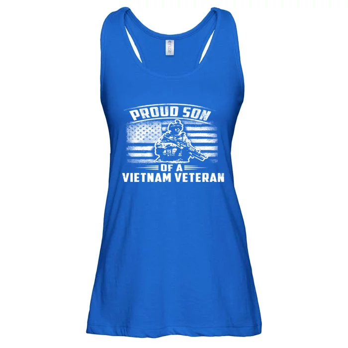 Veteran 365 Proud Son Of A Vietnam Veteran Funny Gift Ladies Essential Flowy Tank