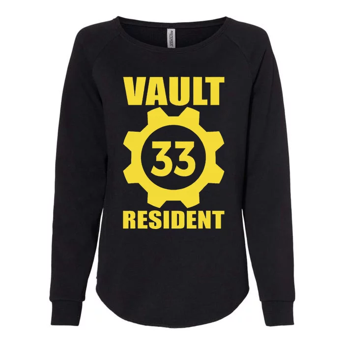 Vault 33 Resident Funny Yellow Blue Womens California Wash Sweatshirt