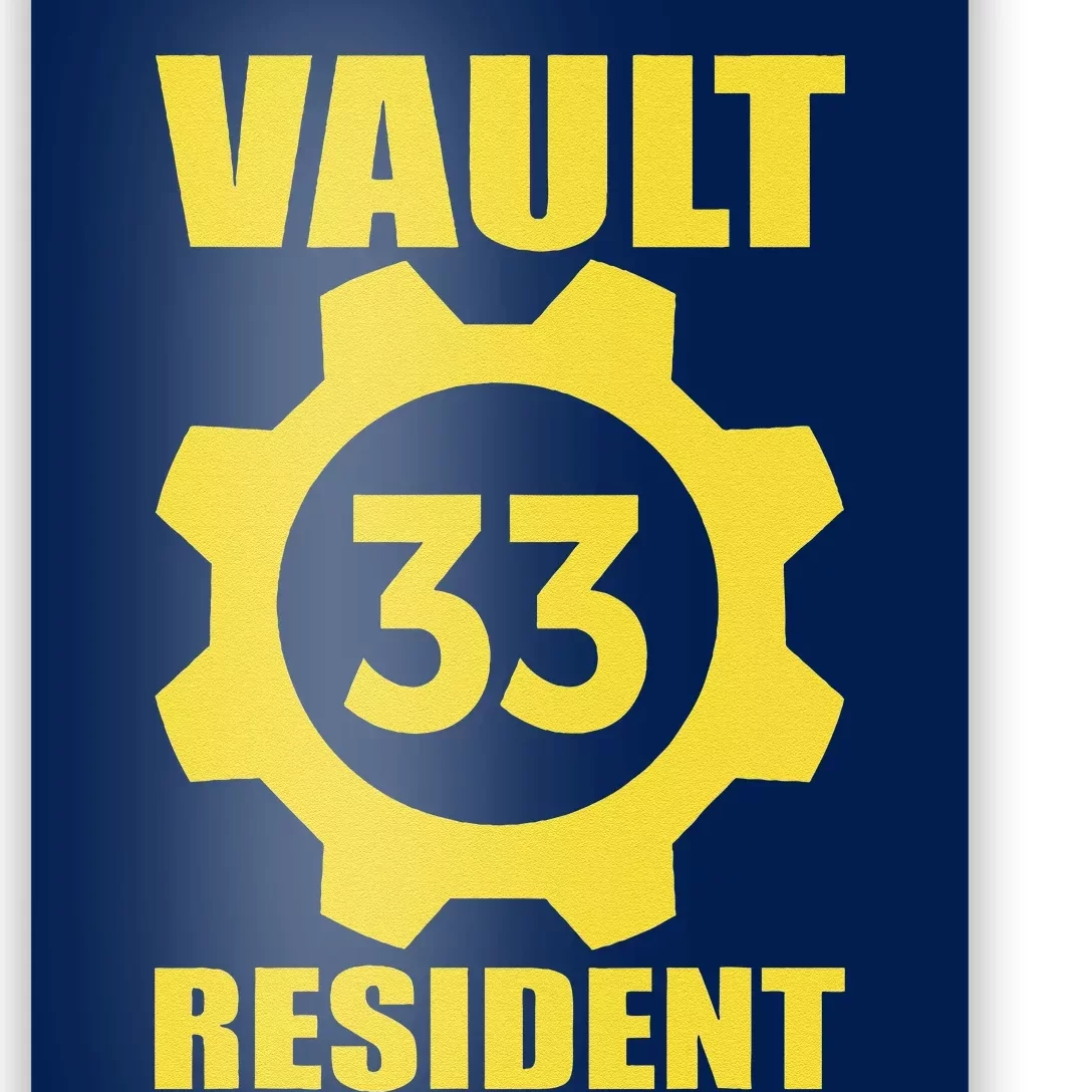 Vault 33 Resident Funny Yellow Blue Poster