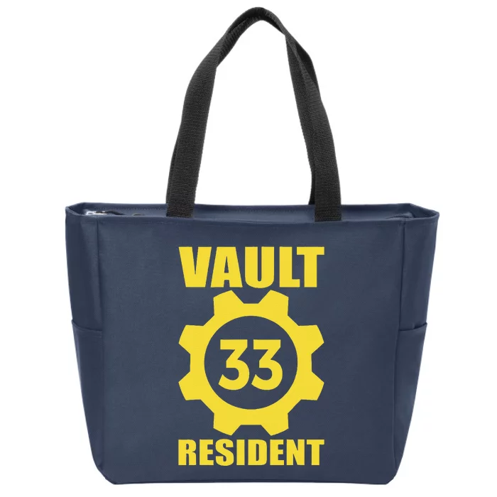 Vault 33 Resident Funny Yellow Blue Zip Tote Bag