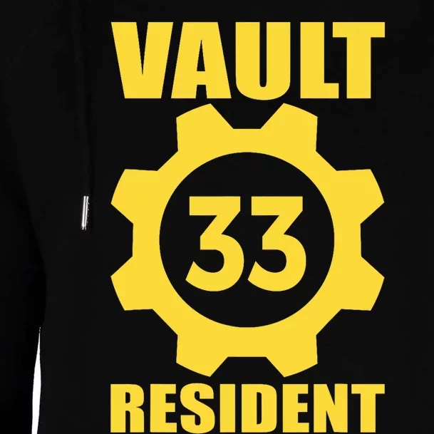 Vault 33 Resident Funny Yellow Blue Womens Funnel Neck Pullover Hood