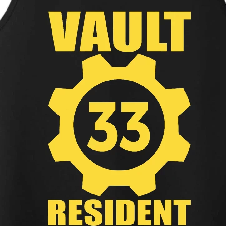 Vault 33 Resident Funny Yellow Blue Performance Tank