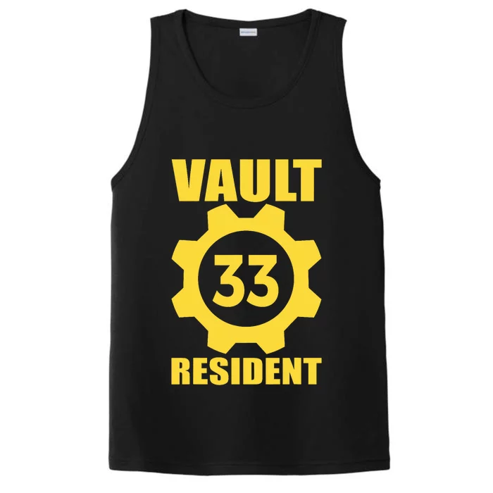 Vault 33 Resident Funny Yellow Blue Performance Tank