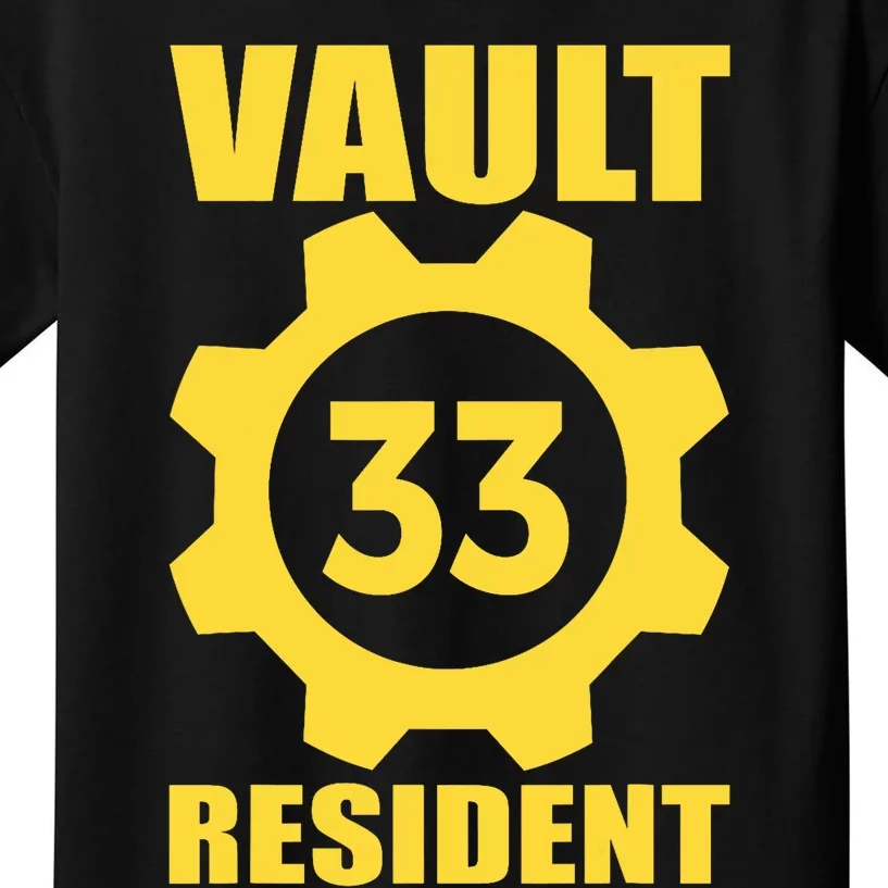 Vault 33 Resident Funny Yellow Blue Kids T-Shirt