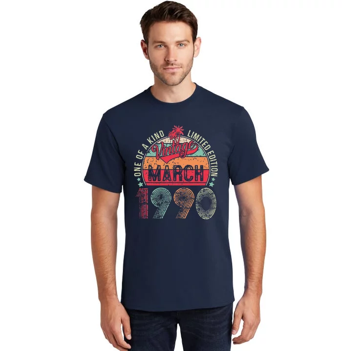 Vintage 33 Year Old March 1990 Limited Edition 33rd Birthday Tall T-Shirt