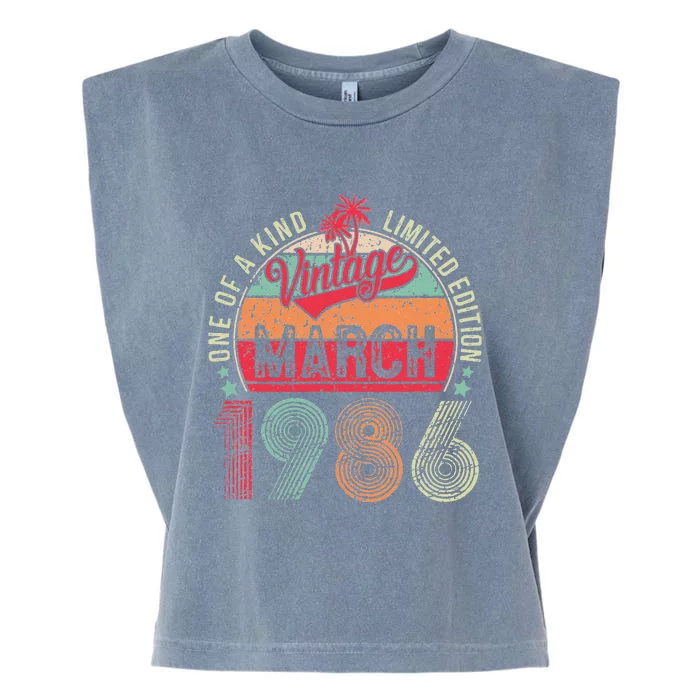 Vintage 37 Year Old March 1986 Limited Edition 37th Birthday Garment-Dyed Women's Muscle Tee