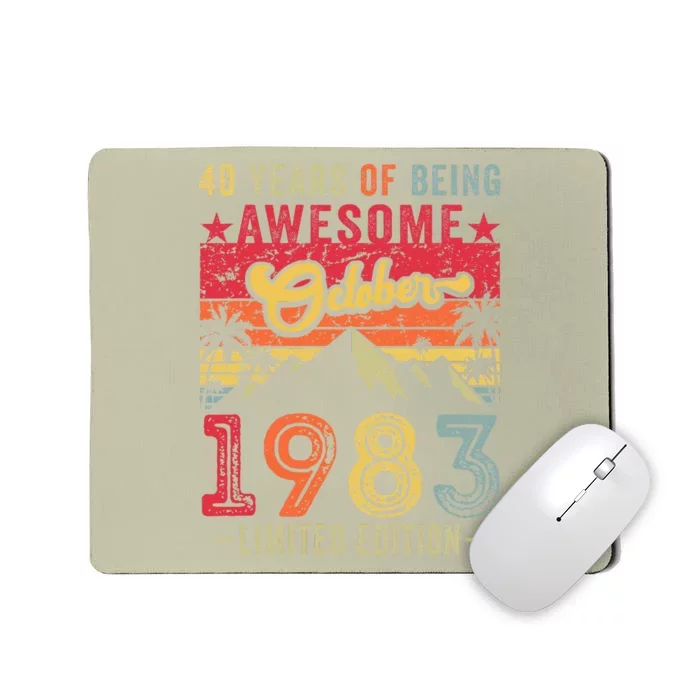 Vintage 40th 40 Years Old October 1983 Limited Edition Mousepad