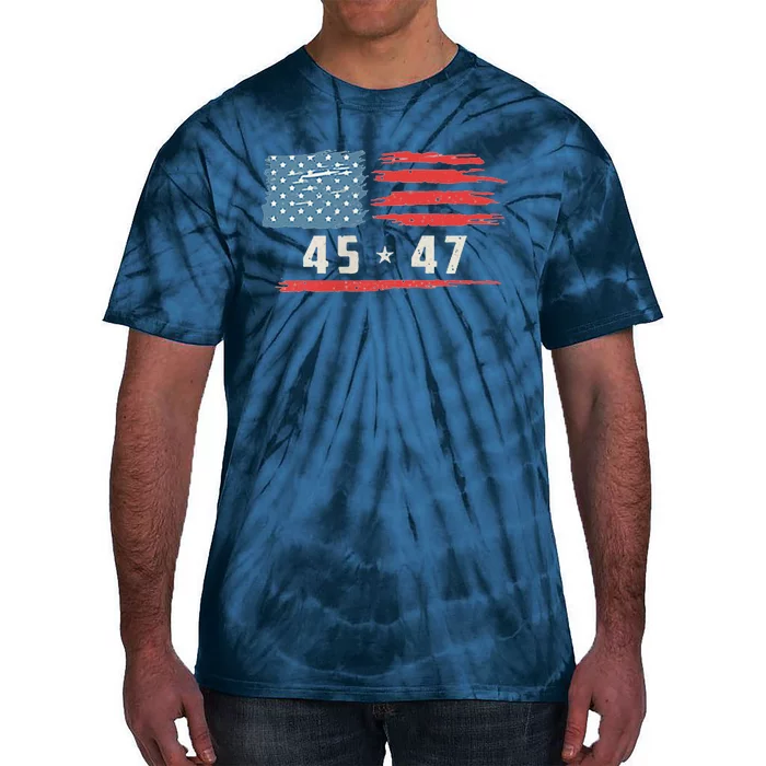 Vintage 45 47 America Flag Tie-Dye T-Shirt