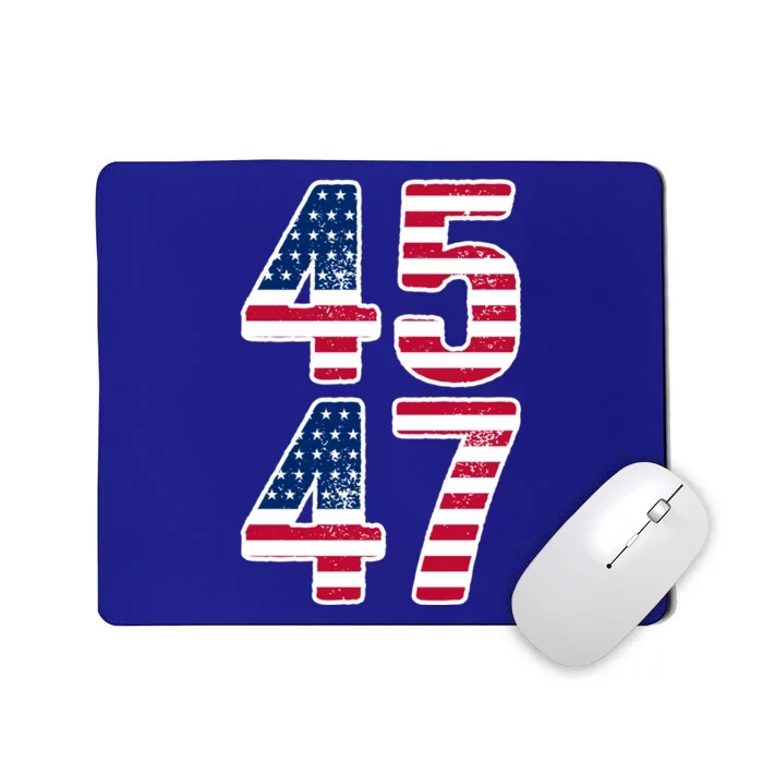 Vintage 45 47 Squared Trump 2024 Election Gift Meaningful Gift Mousepad