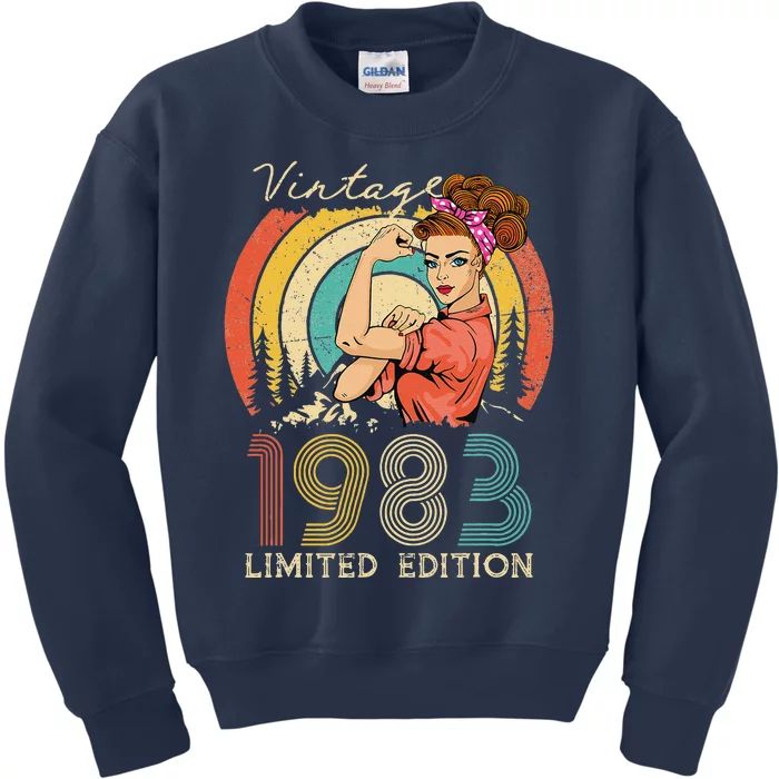 Vintage 40th Birthday Gift Ideas For Women, Best Of 1983 Kids Sweatshirt