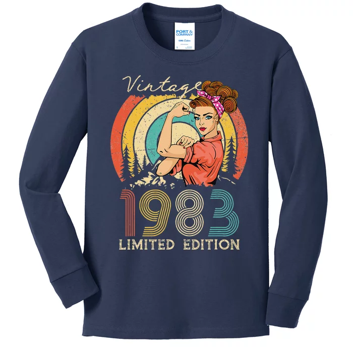 Vintage 40th Birthday Gift Ideas For Women, Best Of 1983 Kids Long Sleeve Shirt