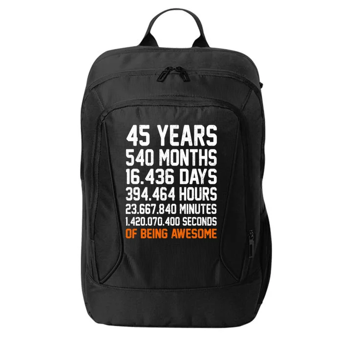 Vintage 45th Birthday 45 Years Old Being Awesome Anniversary Gift City Backpack