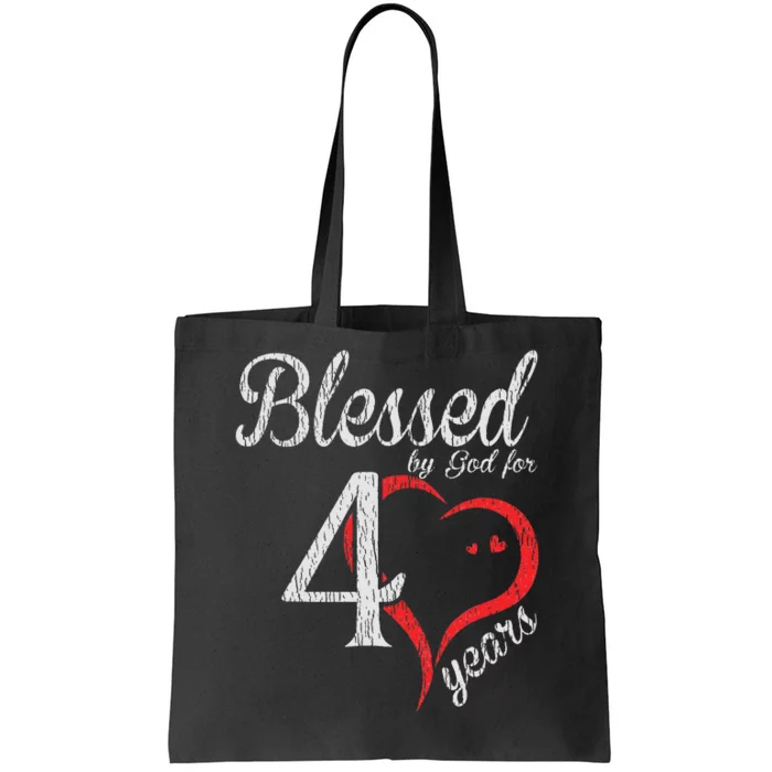 Vintage 40th Birthday Blessed By God, Happy Birthday Gift Tote Bag