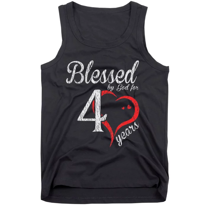 Vintage 40th Birthday Blessed By God, Happy Birthday Gift Tank Top