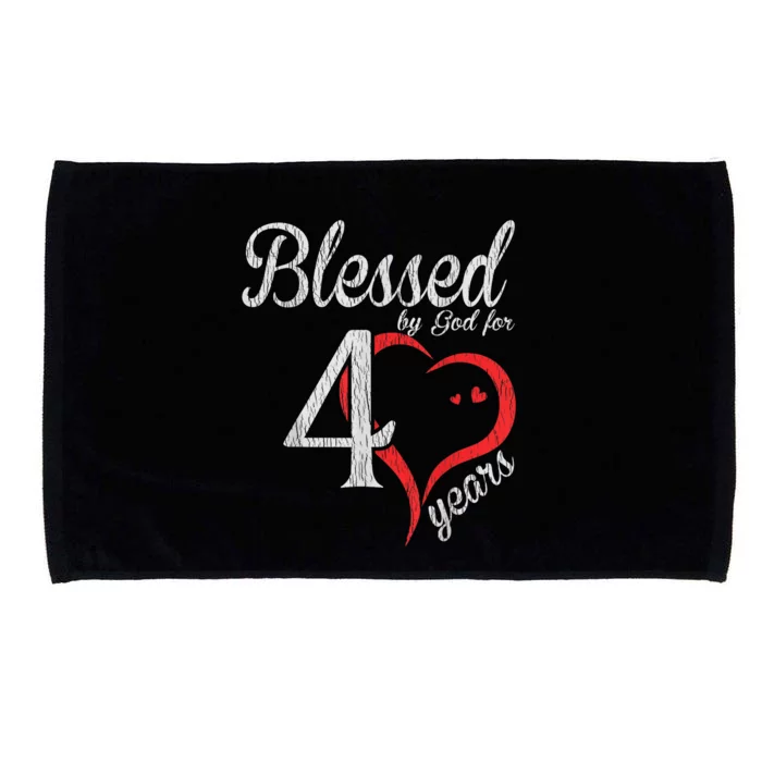 Vintage 40th Birthday Blessed By God, Happy Birthday Gift Microfiber Hand Towel