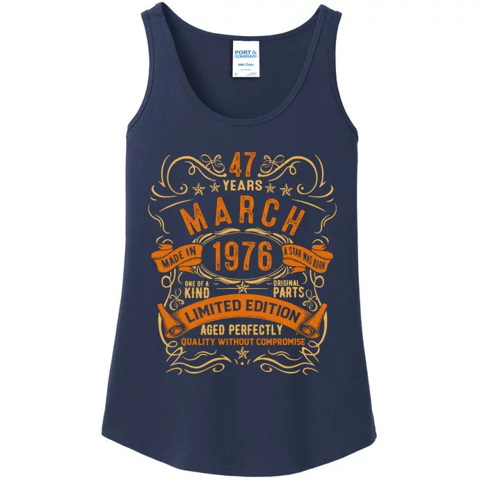 Vintage 47th Birthday March 1976 Birthday Ladies Essential Tank