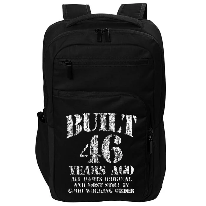 Vintage 46 B-Day Built 1977 Years Ago Funny 46th Birthday Impact Tech Backpack