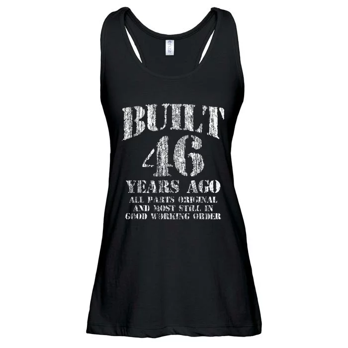 Vintage 46 B-Day Built 1977 Years Ago Funny 46th Birthday Ladies Essential Flowy Tank