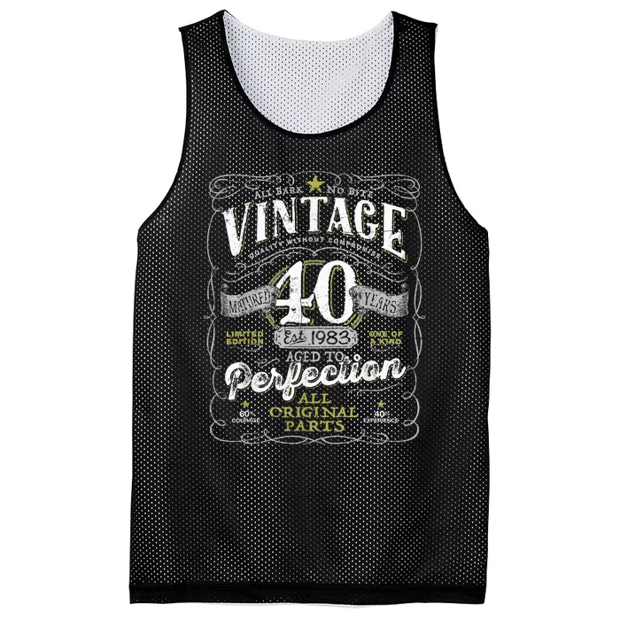 Vintage 40th Birthday 1983 Aged to Perfection Born in 80s Mesh Reversible Basketball Jersey Tank