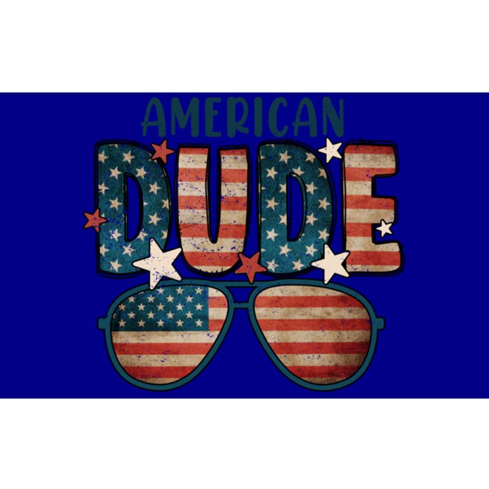 Vintage 4th Of July Usa Flag American Dude Sun Glasses Gift Bumper Sticker