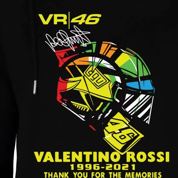 Vr 46 Valentino Rossi 19962021 Thank You For The Memories Womens Funnel Neck Pullover Hood