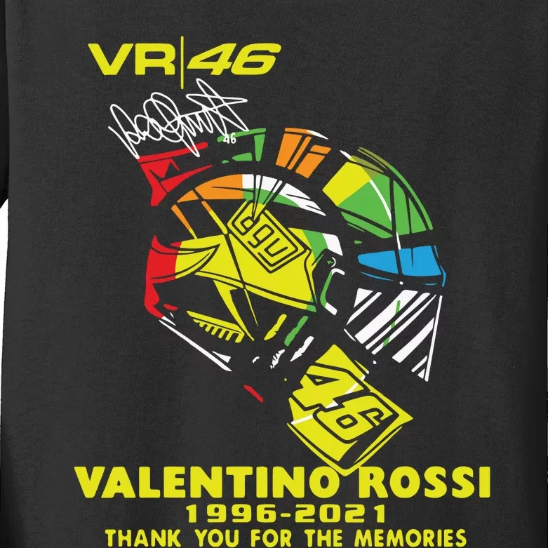 Vr 46 Valentino Rossi 19962021 Thank You For The Memories Kids Long Sleeve Shirt