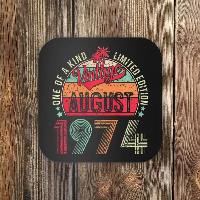 Vintage 49 Years Old August 1974 49th Birthday Coaster