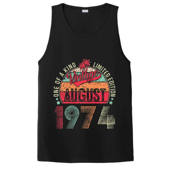 Vintage 49 Years Old August 1974 49th Birthday Performance Tank