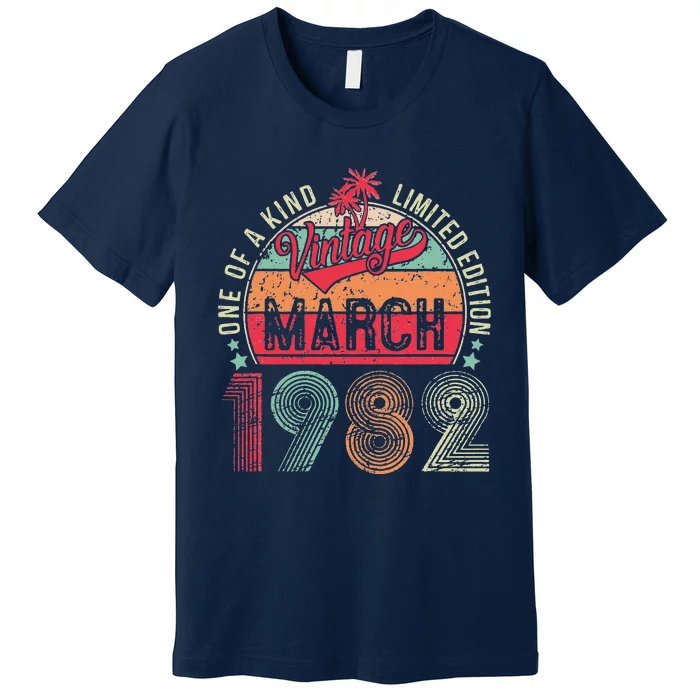 Vintage 41 Year Old March 1982 Limited Edition 41st Birthday Premium T-Shirt