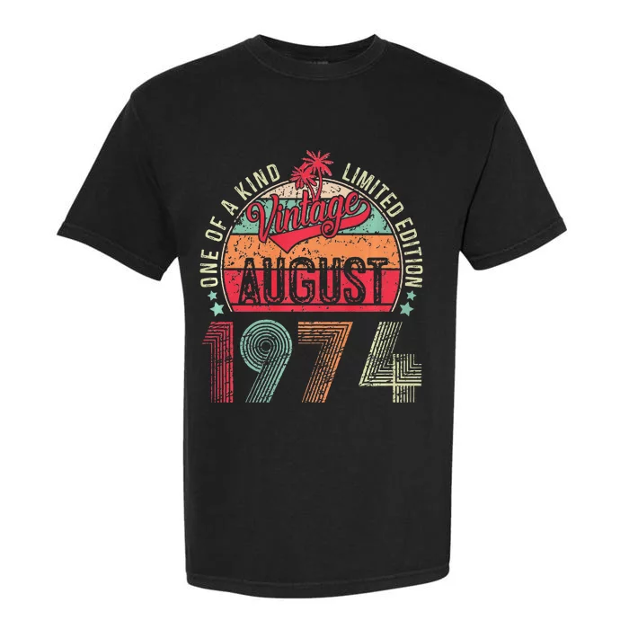 Vintage 49 Years Old August 1974 49th Birthday Garment-Dyed Heavyweight T-Shirt