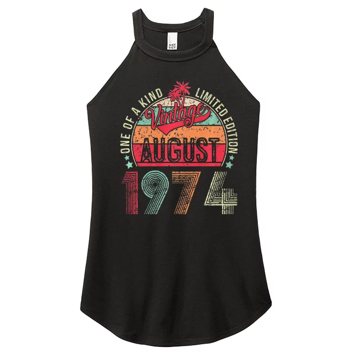 Vintage 49 Years Old August 1974 49th Birthday Women’s Perfect Tri Rocker Tank