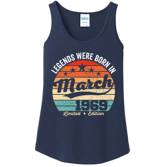 Vintage 54th Birthday Legends Were Born In March 1969 Ladies Essential Tank