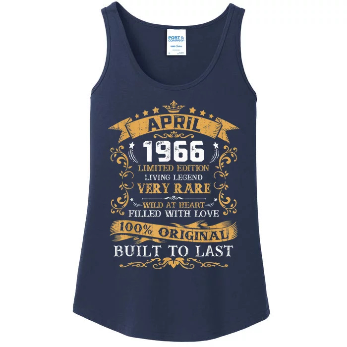 Vintage 55th Birthday April 1966 Shirt 55 Years Old Ladies Essential Tank