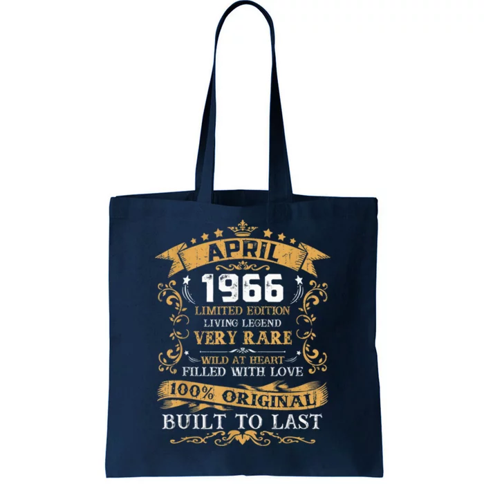 Vintage 55th Birthday April 1966 Shirt 55 Years Old Tote Bag