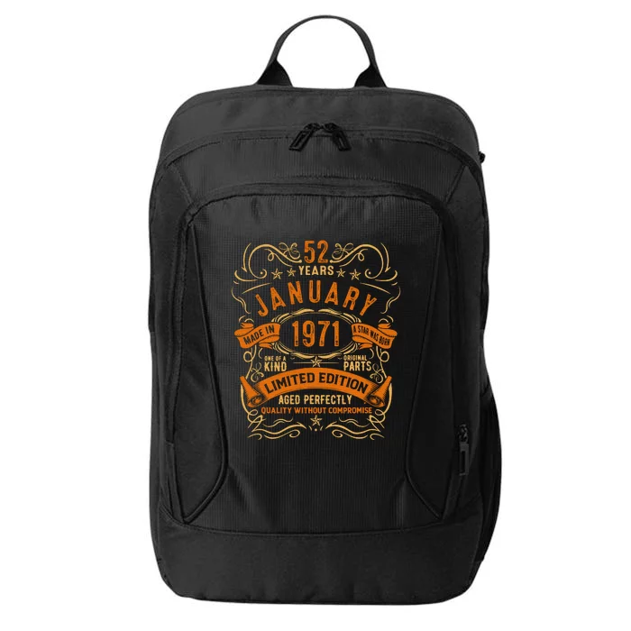 Vintage 52th Birthday January 1971 Birthday City Backpack