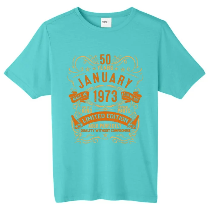 Vintage 50th Birthday January 1973 Birthday ChromaSoft Performance T-Shirt