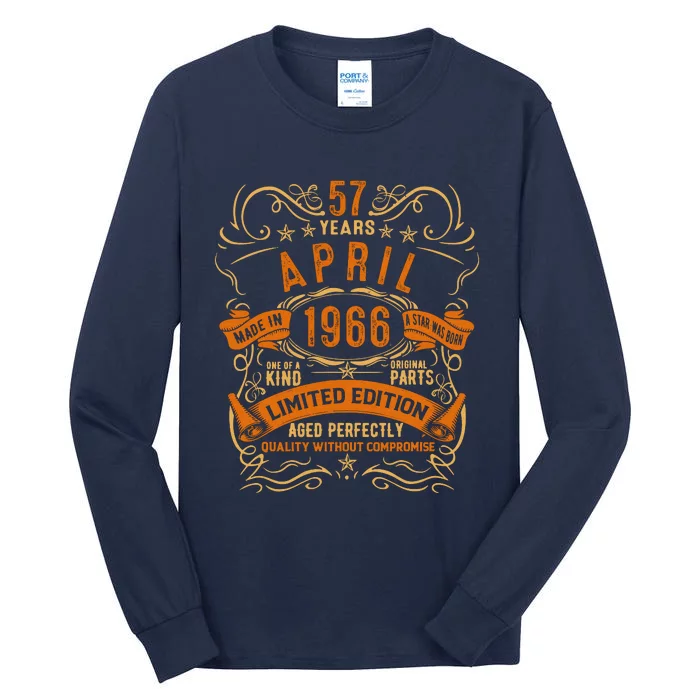 Vintage 57th Birthday April 1966 Birthday Tall Long Sleeve T-Shirt