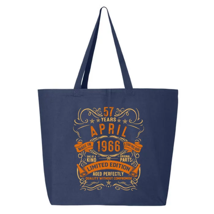 Vintage 57th Birthday April 1966 Birthday 25L Jumbo Tote