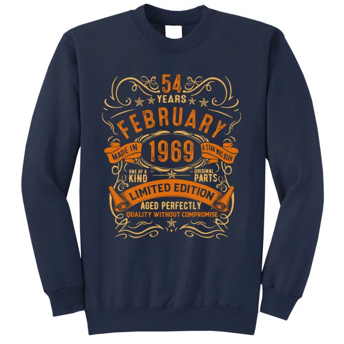 Vintage 54th Birthday February 1969 Birthday Sweatshirt