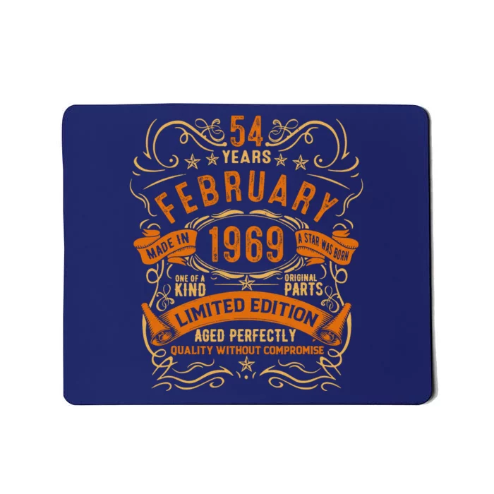 Vintage 54th Birthday February 1969 Birthday Mousepad