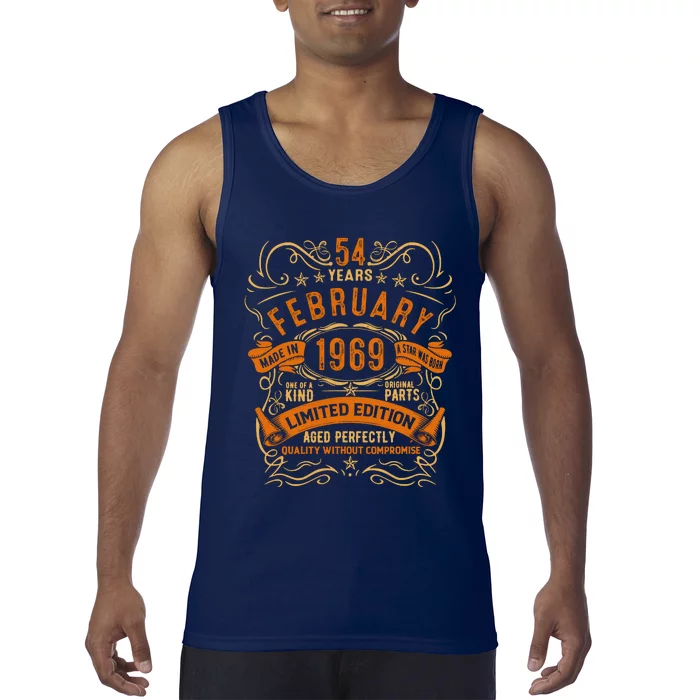 Vintage 54th Birthday February 1969 Birthday Tank Top