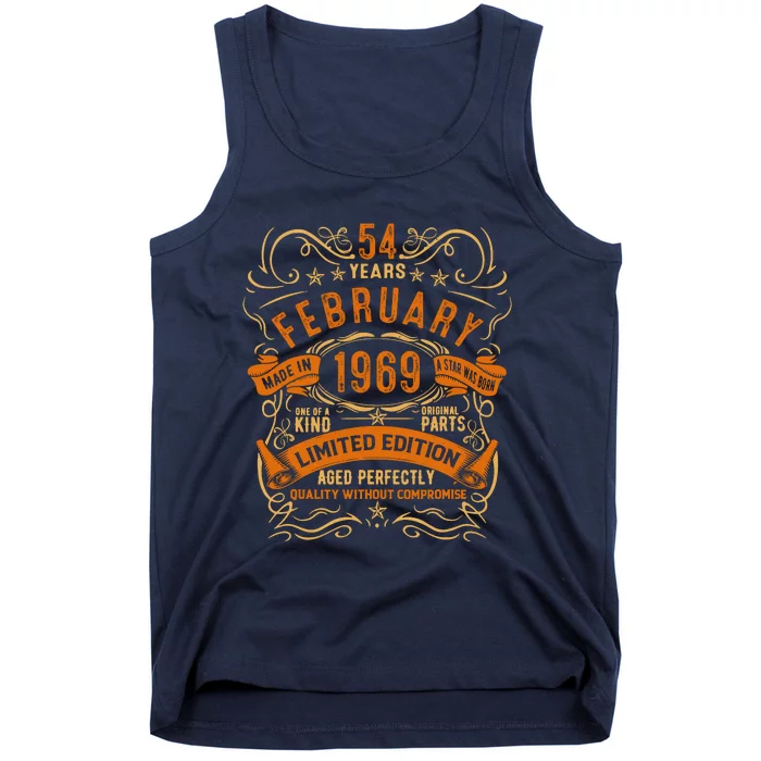 Vintage 54th Birthday February 1969 Birthday Tank Top