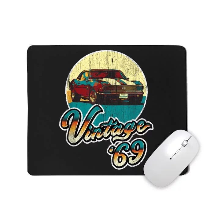 Vintage 50th Birthday 1969 Classic Muscle Car Gift Mousepad