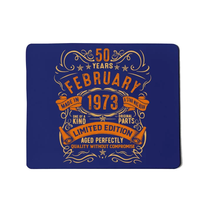 Vintage 50th Birthday February 1973 Birthday Mousepad