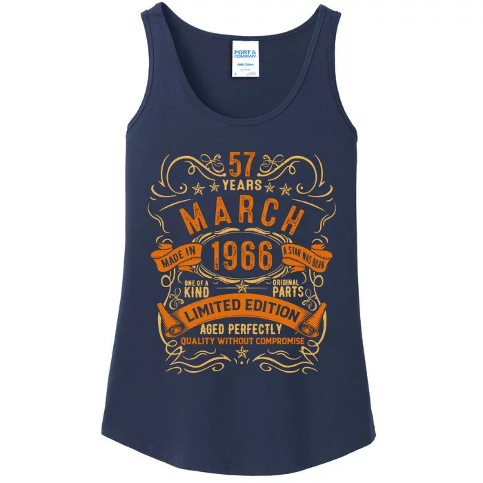 Vintage 57th Birthday March 1966 Birthday Ladies Essential Tank