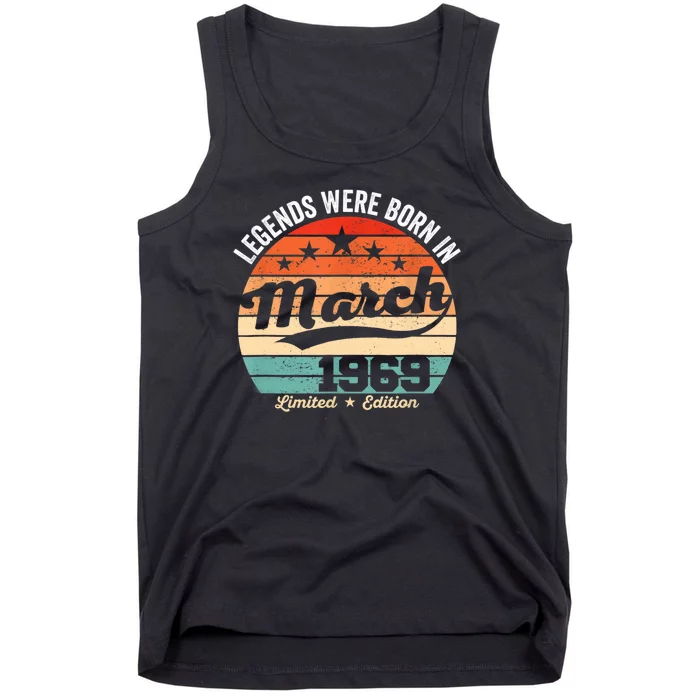 Vintage 54th Birthday Legends Were Born In March 1969 Tank Top