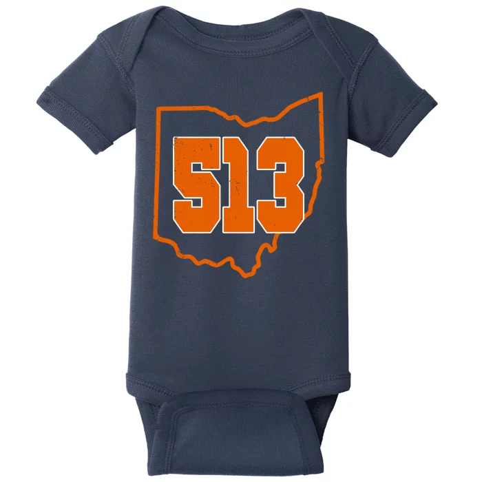 Vintage 513 Cincinnati Ohio Baby Bodysuit