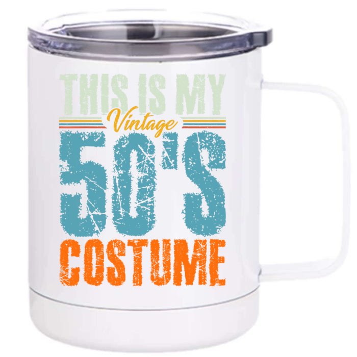 Vintage 50s Costume 50's Outfit 1950s Fashion 50 Theme Party Front & Back 12oz Stainless Steel Tumbler Cup