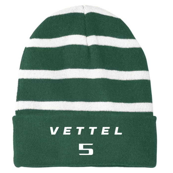 Vettel 5 Striped Beanie with Solid Band